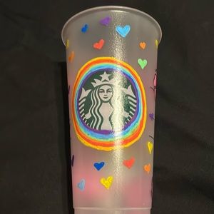 Hand painted care bear rainbow theme